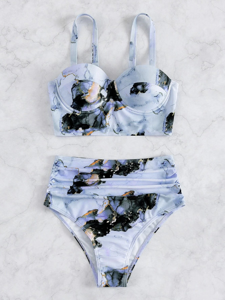 White store marble swimsuit